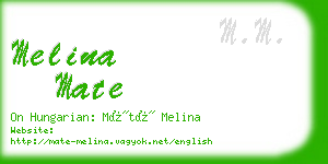 melina mate business card